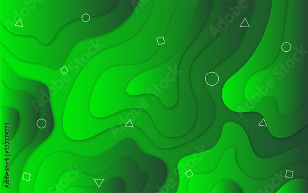 Obraz Green abstract wave background