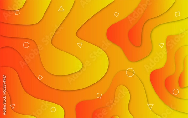 Obraz Yellow shiny abstract wave background