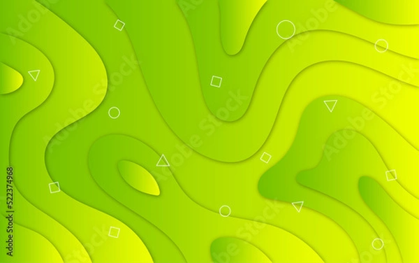 Obraz Neon green abstract wave background