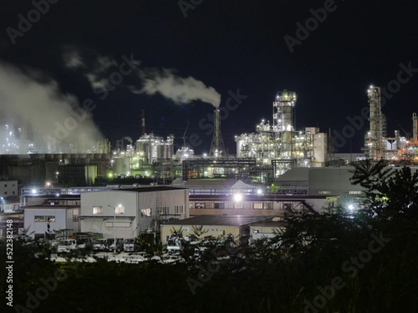 Fototapeta 鹿島臨海工業地帯の工場の夜景 (砂山都市緑地・津波避難所から)