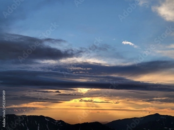 Obraz 山の夕暮れ