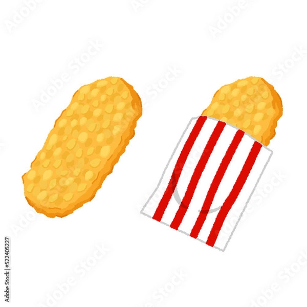 Fototapeta ハッシュドポテトのイラスト