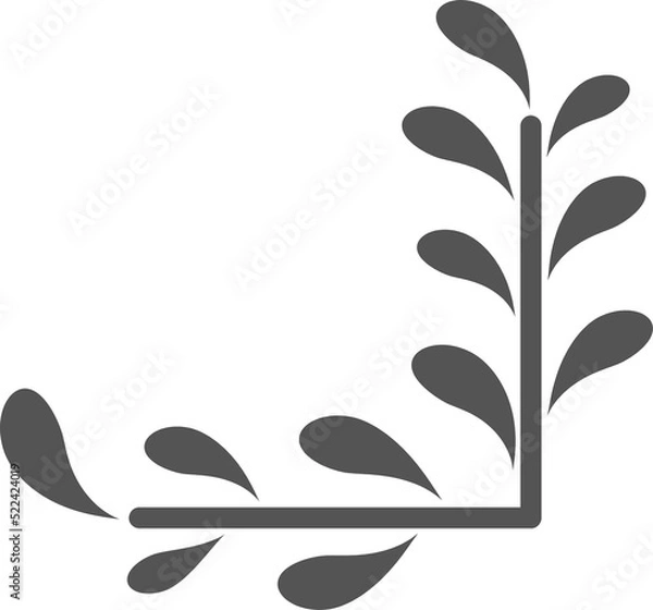 Obraz Floral corner shapes, Leaves border frame illustration