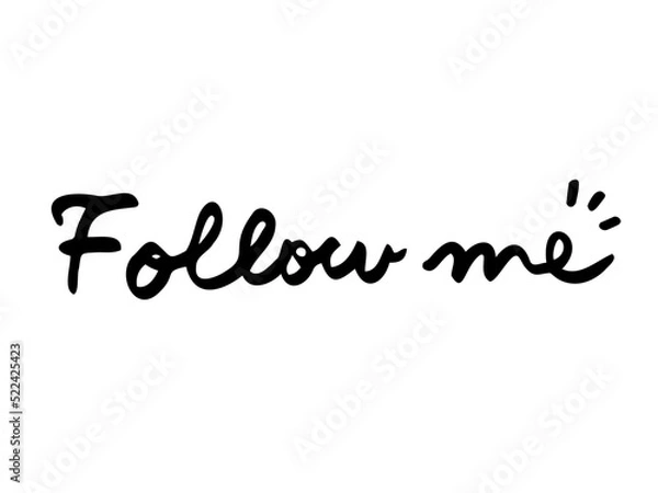 Fototapeta かわいい文字のFollowme／手書き文字素材
