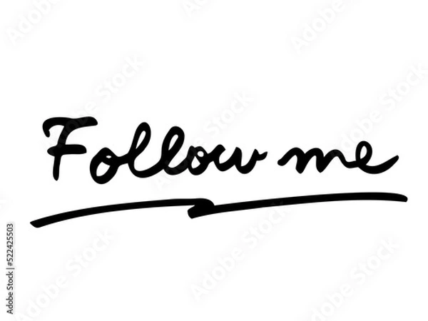 Fototapeta かわいい文字のFollowme／手書き文字素材