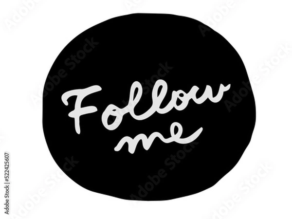 Obraz かわいい文字の吹き出しFollowme／手書き文字素材