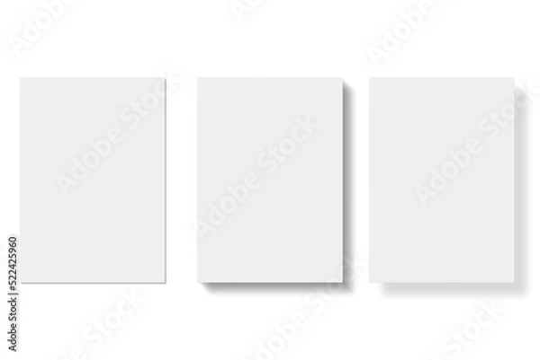 Obraz Blank paper illustration for mockup. Flyer or poster. 3D Rendering.