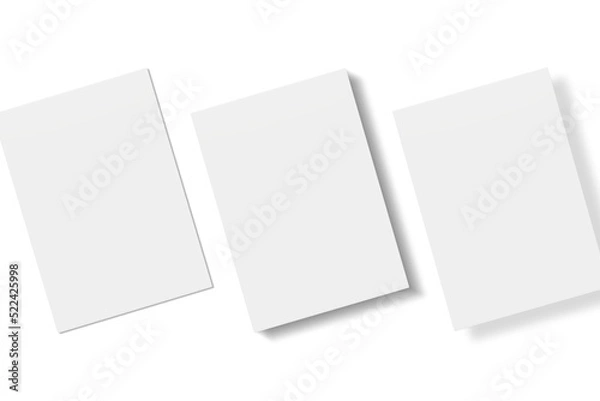 Obraz Blank paper illustration for mockup. Flyer or poster. 3D Rendering.