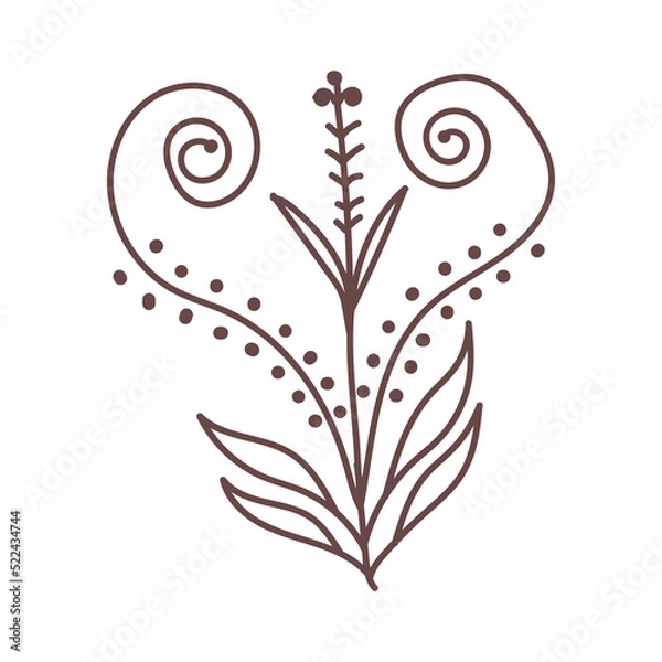 Obraz Nature line art Vector elements illustration
