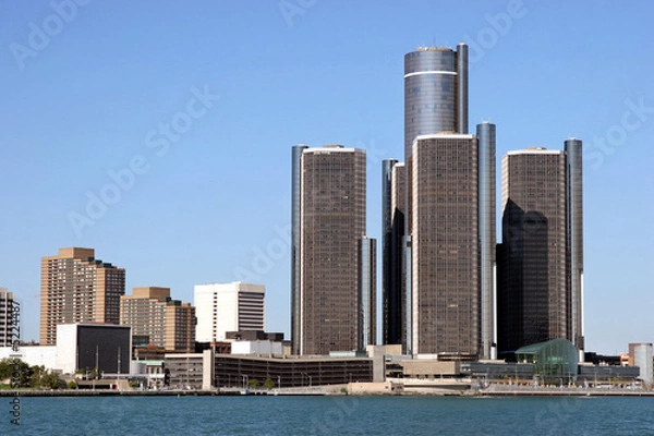 Obraz view of Detroit skyline from Windsor, Ontario