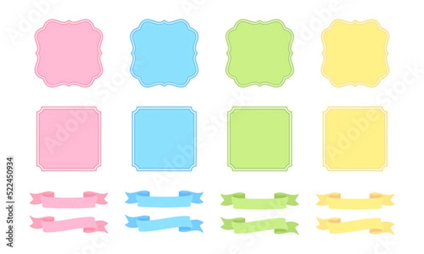 Obraz シンプルで可愛いフレームベクターイラスト