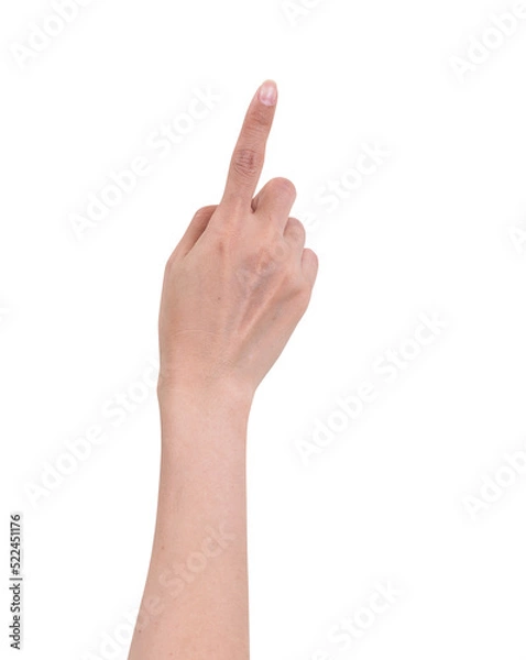 Obraz Women hand pointing isolated