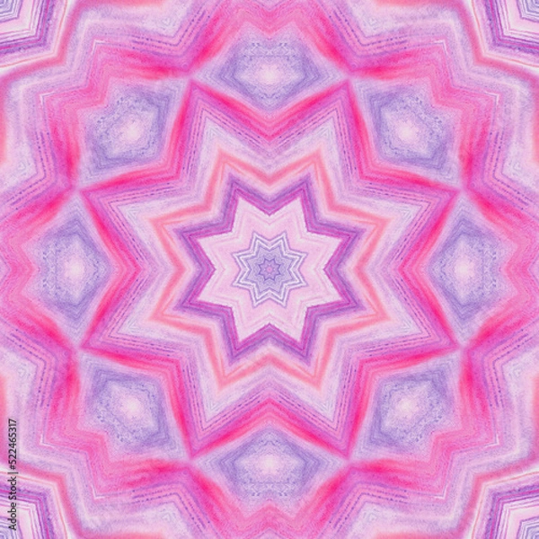 Obraz Abstract watercolor seamless pattern, cage, kaleidoscope