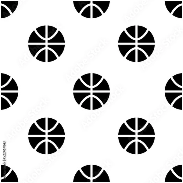 Fototapeta Single Basketball pattern. Basketball concept. filled trendy Vector seamless Pattern, background, wallpaper