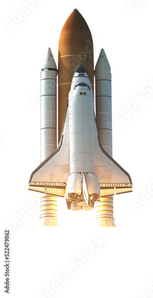 Fototapeta Space Shuttle takes off into space. Elements of this image furnished by NASA.