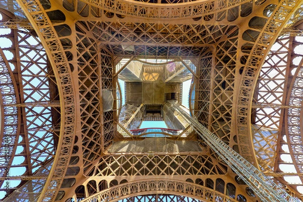 Fototapeta Bottom view of the Eiffel Tower