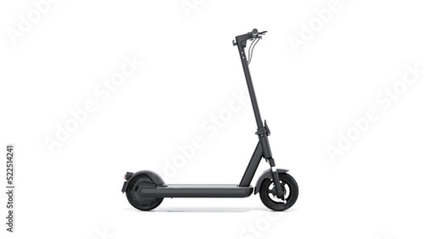 Obraz Electric scooter on white background minimalist design, dark color 3d render