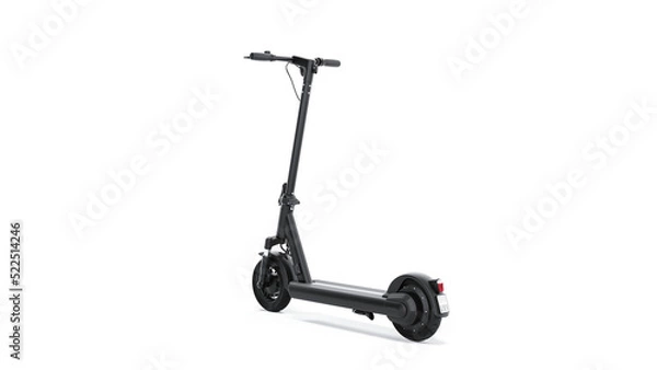 Obraz Electric scooter on white background minimalist design, dark color 3d render