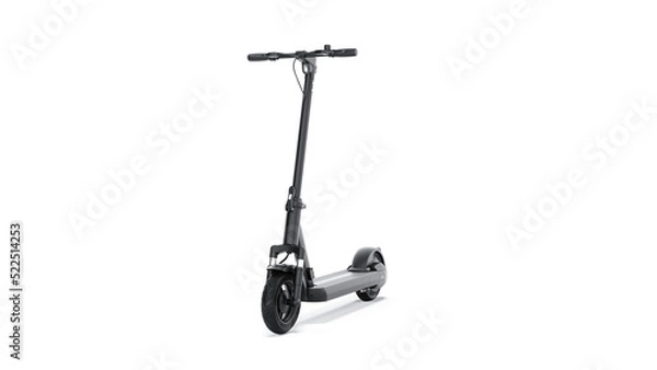 Obraz Electric scooter on white background minimalist design, dark color 3d render