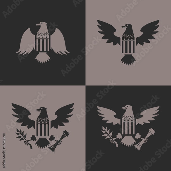 Fototapeta eagle seal cartoon icon flat modern isolated illustration