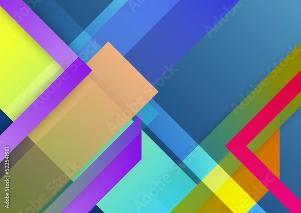 Fototapeta Abstract modern background gradient color. Green purple pink orange and blue gradient with geometric shapes decoration.
