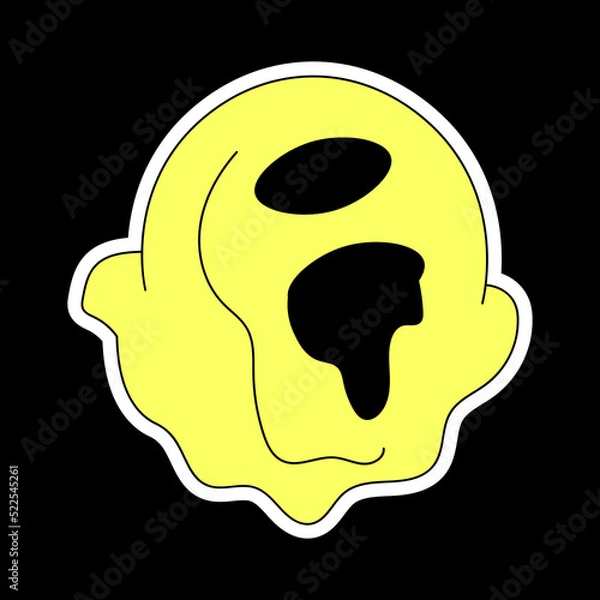 Fototapeta A spreading psychedelic emoji. Psychedelics, surrealism