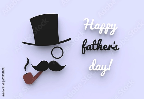 Fototapeta A father's day illustration of a man with a top hat and a pipe.