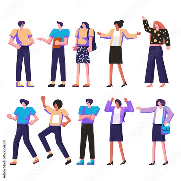 Obraz flat character color full illustration design