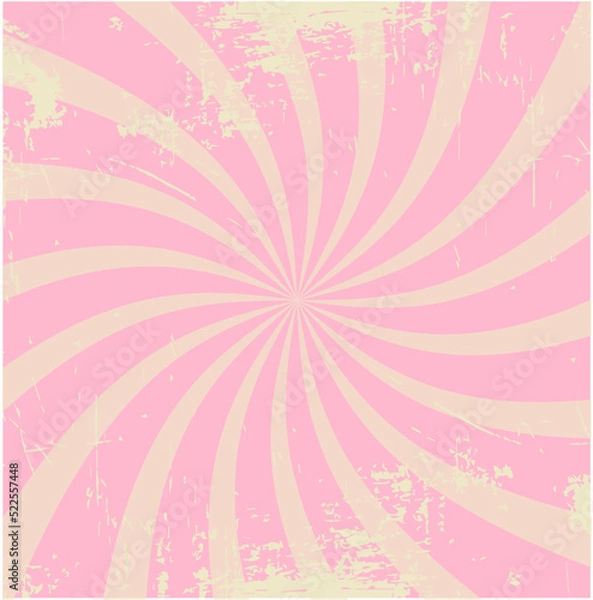 Obraz vector minimalistic swirling background with pink and yellow stripes in retro style with beige
 scuffs