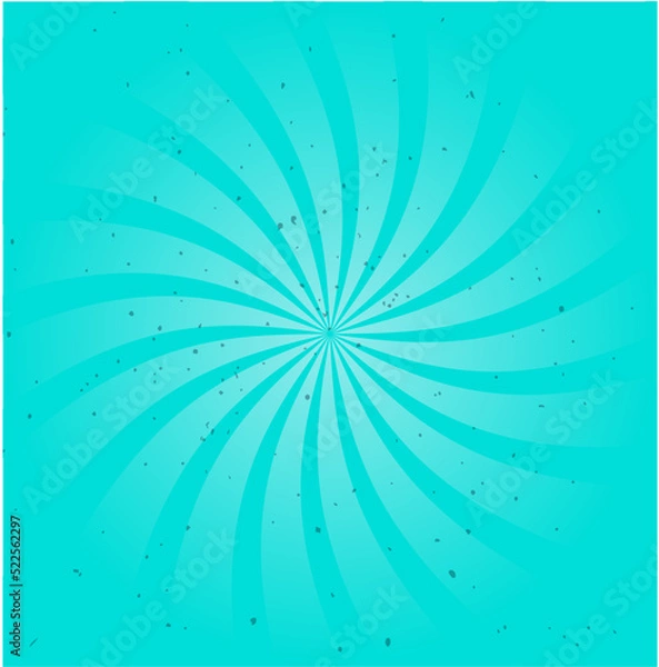 Fototapeta blue minimalistic vector background with rays emerging from the center and dots in retro style