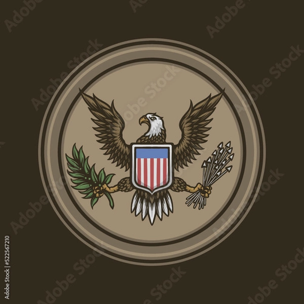 Fototapeta american eagle vector illustration