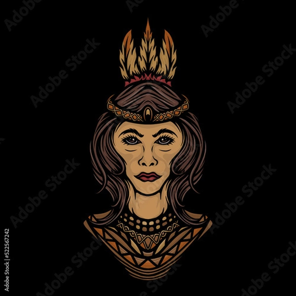 Obraz beautiful native american vector illustration