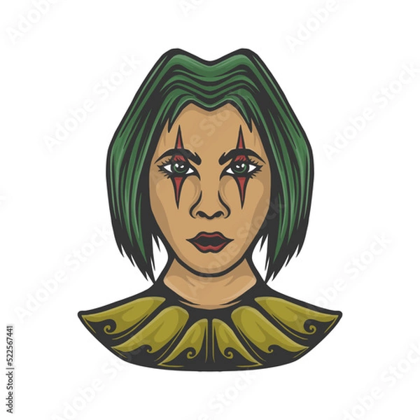 Obraz joker girl face head vector