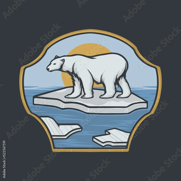 Obraz polar bear ice vector illustration