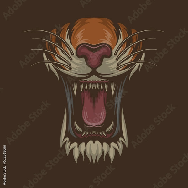 Obraz tiger mouth vector design