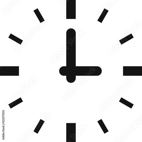 Obraz Clock face icon. Time hour black symbol