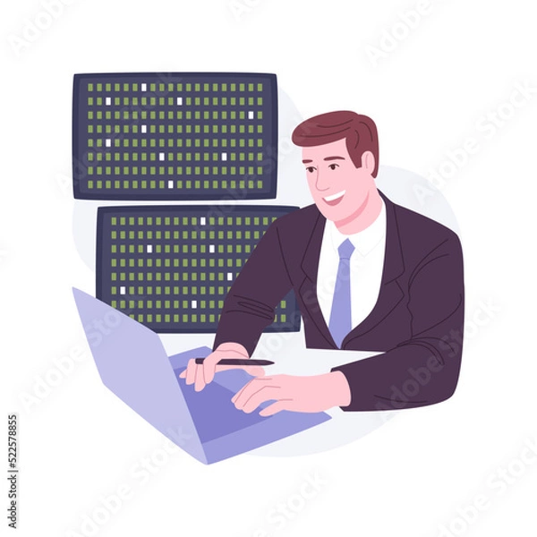 Fototapeta Hedge fund trader isolated cartoon vector illustrations.