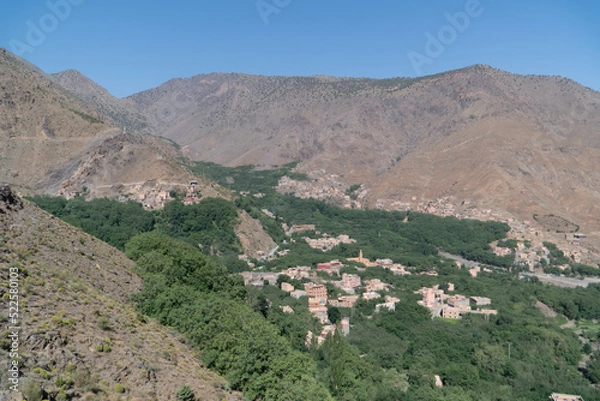 Fototapeta Panoramic view over imlil valley morocco