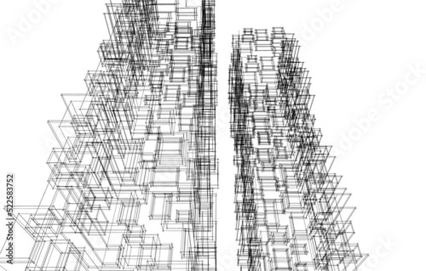 Obraz Modern building architectural background vector illustration