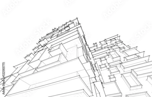 Obraz Modern building architectural background vector illustration