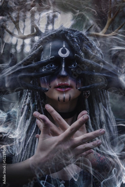 Obraz Forest witch in a pine forest