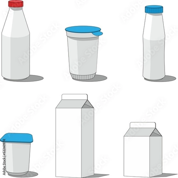Obraz Milk packaging  set 001