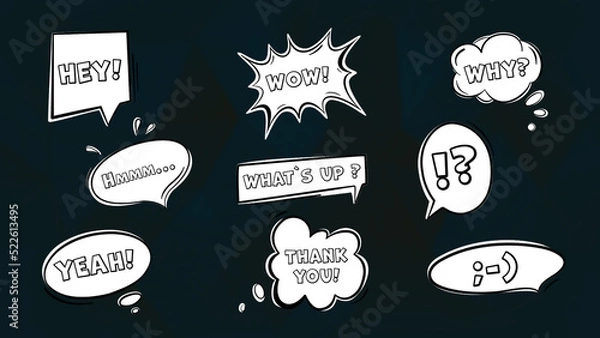 Obraz Rysowane tytuły dymków