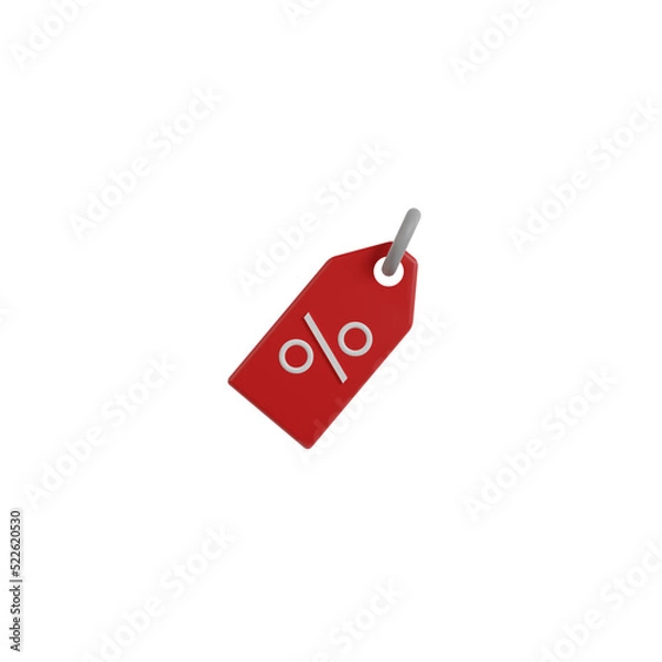 Obraz 3d red price tag isolated