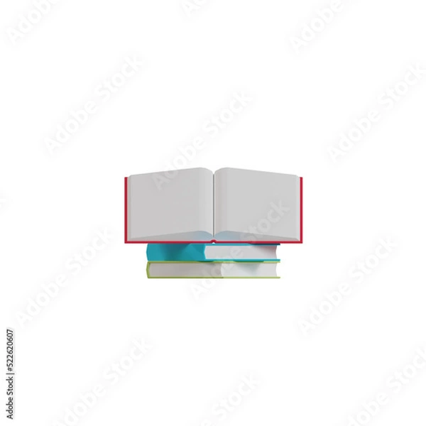 Obraz 3d stack of books isolated