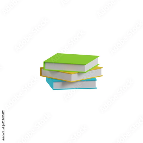 Obraz 3d stack of books isolated