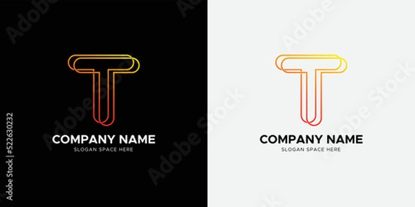Obraz Letter T colorful gradient logo icon design template elements