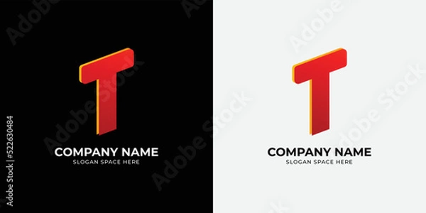 Obraz Letter T colorful gradient logo icon design template elements