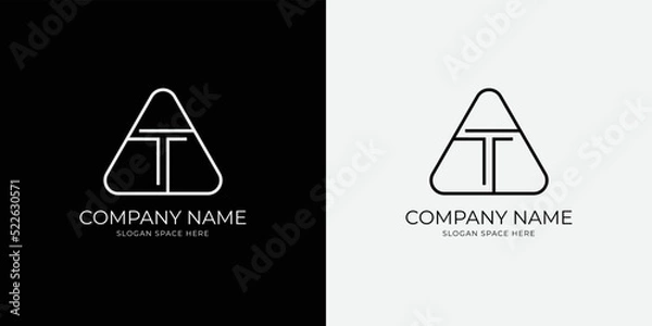 Obraz T letter monogram logo design template