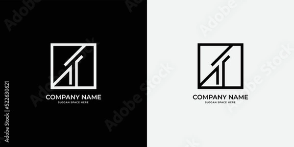 Obraz T letter monogram logo design template